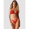 Red Lingerie Set Obsessive 838-SEG-3 — 3-Piece