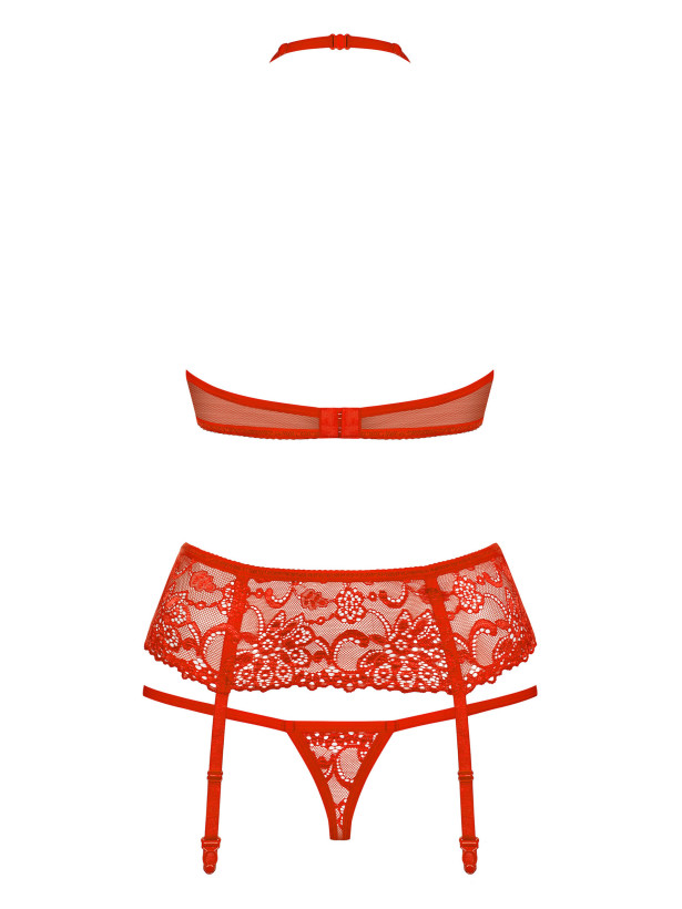 Obsessive 838-SEG-3 Sinnliches rotes Lingerie-Set