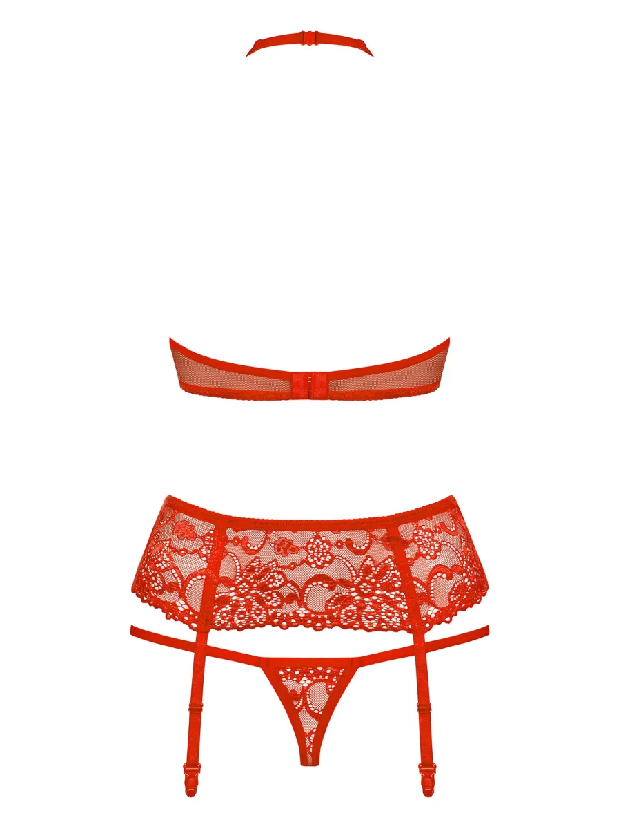 Red Lingerie Set Obsessive 838-SEG-3 — Lace Set
