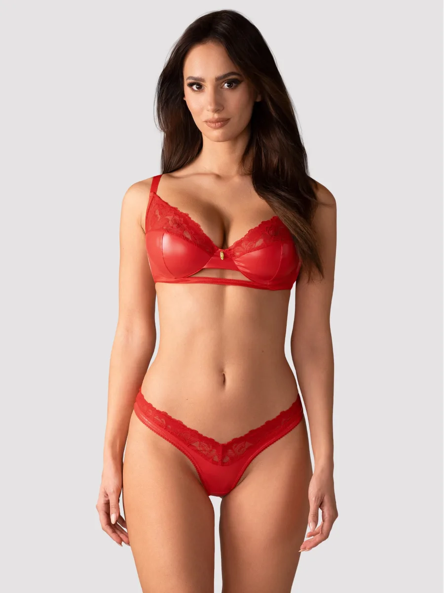 Red Lingerie Set Obsessive Aliosa — Lace Underwired Set