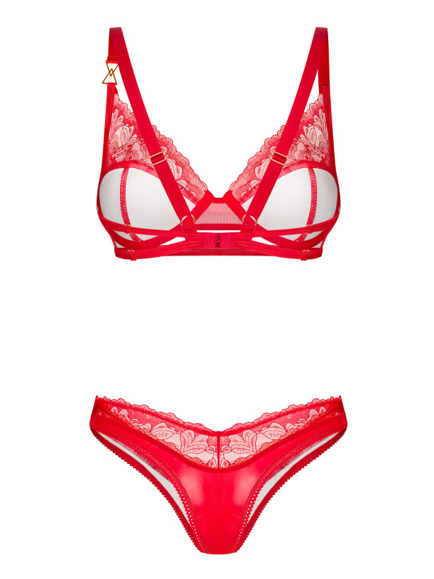 Red Lingerie Set Obsessive Aliosa — Lace Underwired Set
