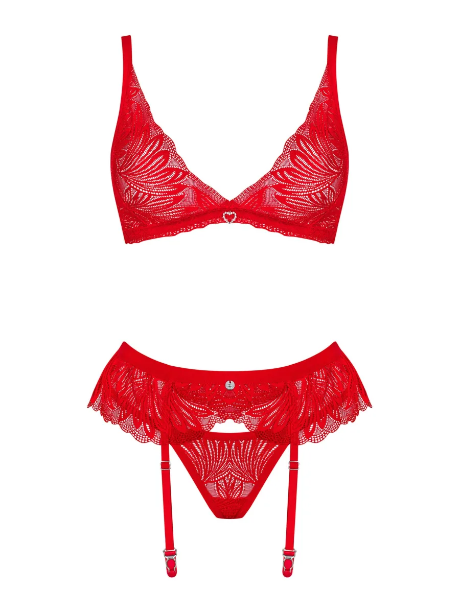Red Lingerie Set Obsessive Chilisa — Lace