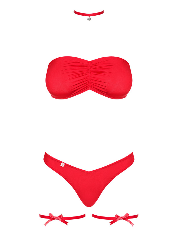 Red Lingerie Set Obsessive Kissmas — 4-Piece Festive Outfit