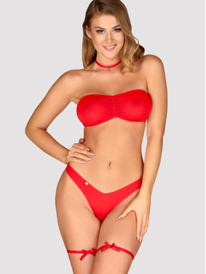 Red Lingerie Set Obsessive Kissmas — 4-Piece Festive Outfit