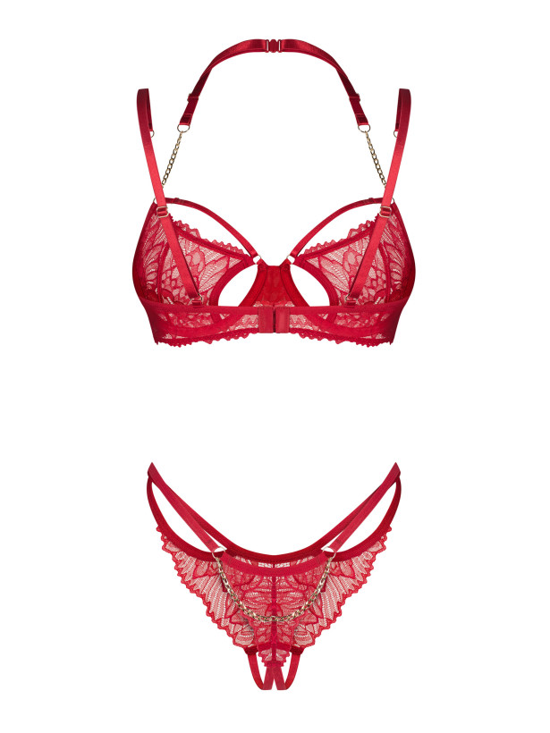 Red Lingerie Set Obsessive Matildea — Chains