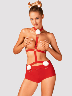 Red Lingerie Set Obsessive Ms Reindy — Festive Outfit