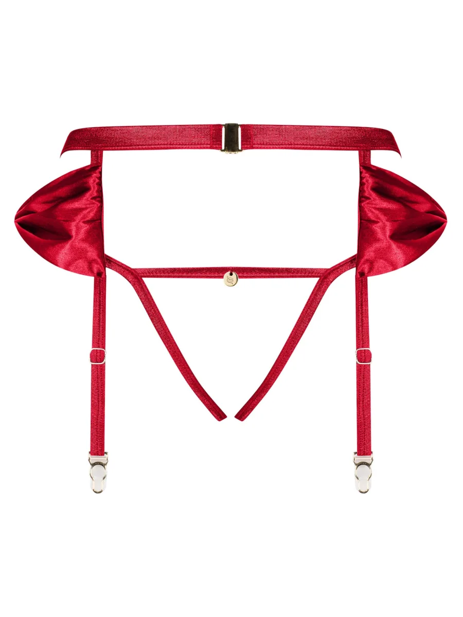 Obsessive Rubinesa Erotisches Set: String & Strumpfhalter