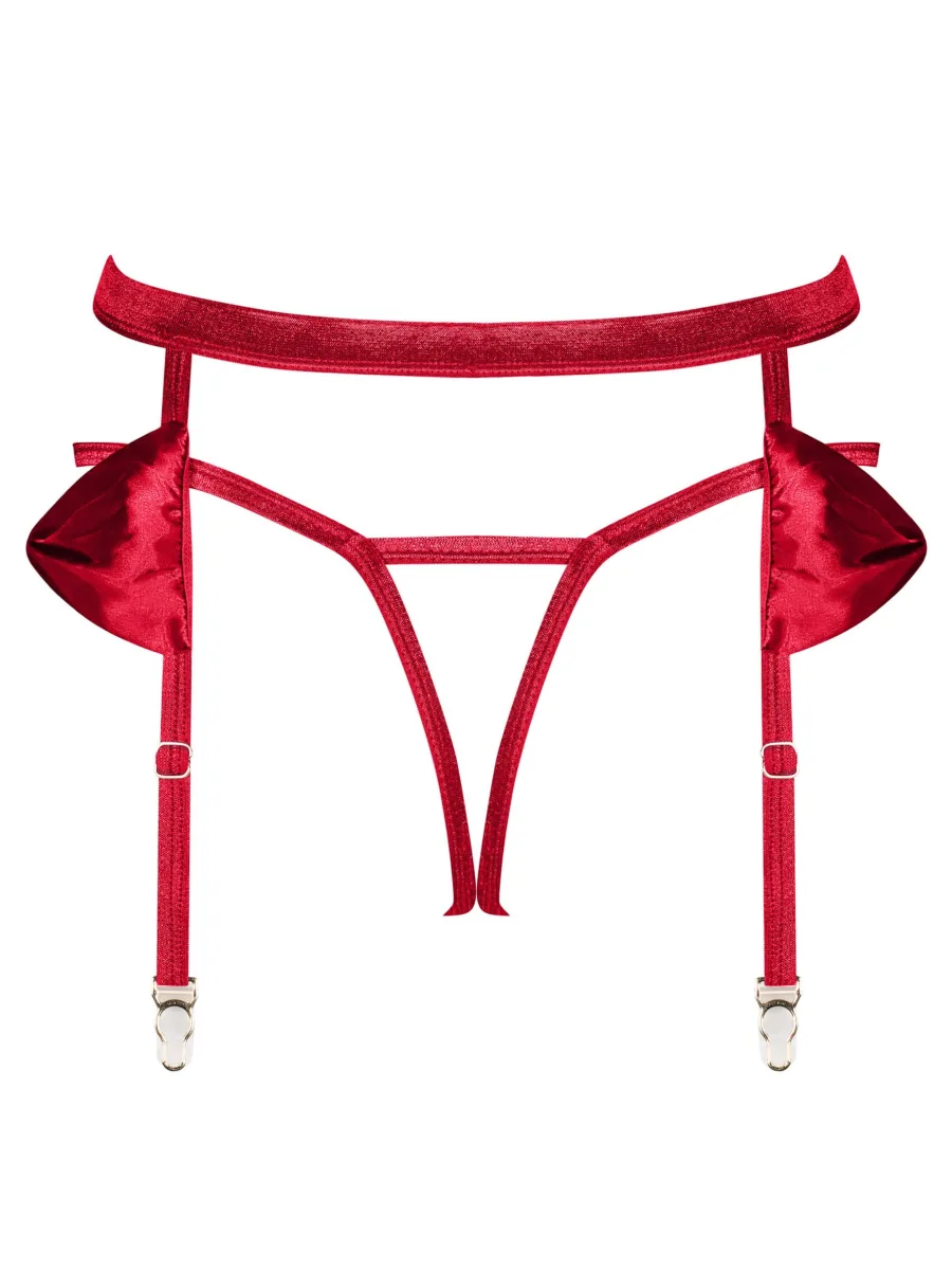 Obsessive Rubinesa Erotisches Set: String & Strumpfhalter