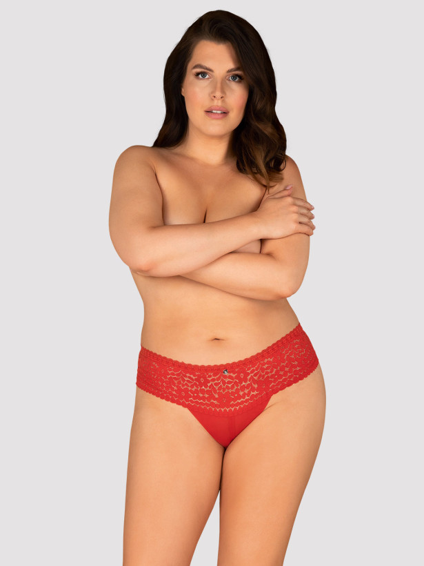 Obsessive Blossomna Panties: Rote Spitzenhöschen mit klassischem Schnitt