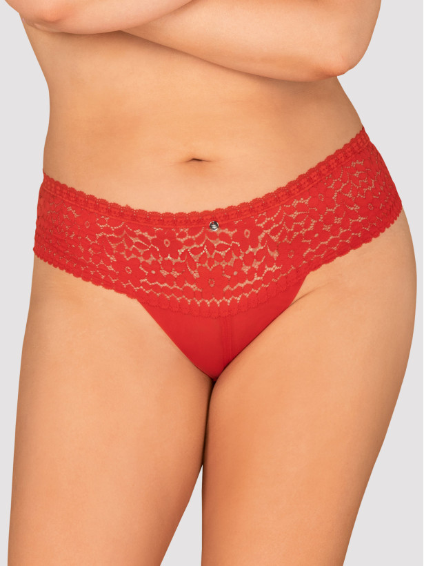 Obsessive Blossomna Panties: Rote Spitzenhöschen mit klassischem Schnitt