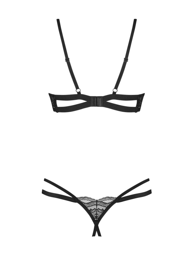 Seductive Cupless and Crotchless Lace Lingerie Set Obsessive Nutris