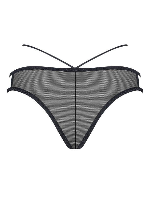 Black Thong Briefs Obsessive Exquisite Vila Blanes — Floral Embroidery