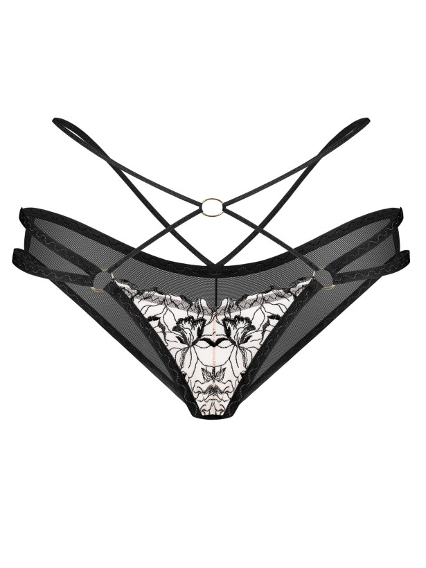 Black Lingerie Set Obsessive Exquisite Vila Blanes — Floral Embroidery