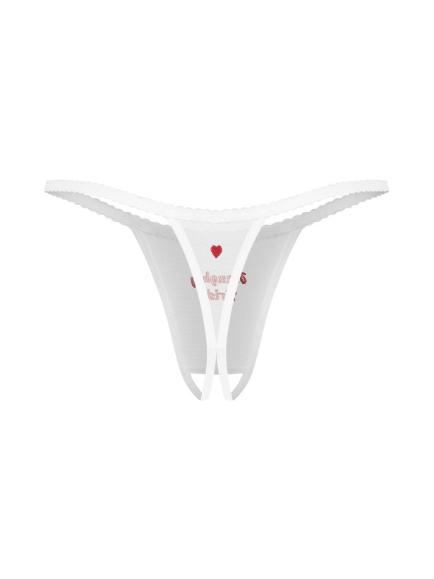 White Bridal 3-Piece Bra Thong and Crotchless Thong Set Obsessive Weddya Bride