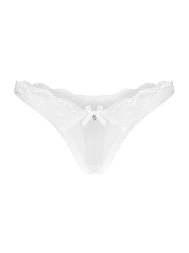 White Halterneck 3-Piece Set Bra Thong and Crotchless Thong Obsessive Weddya
