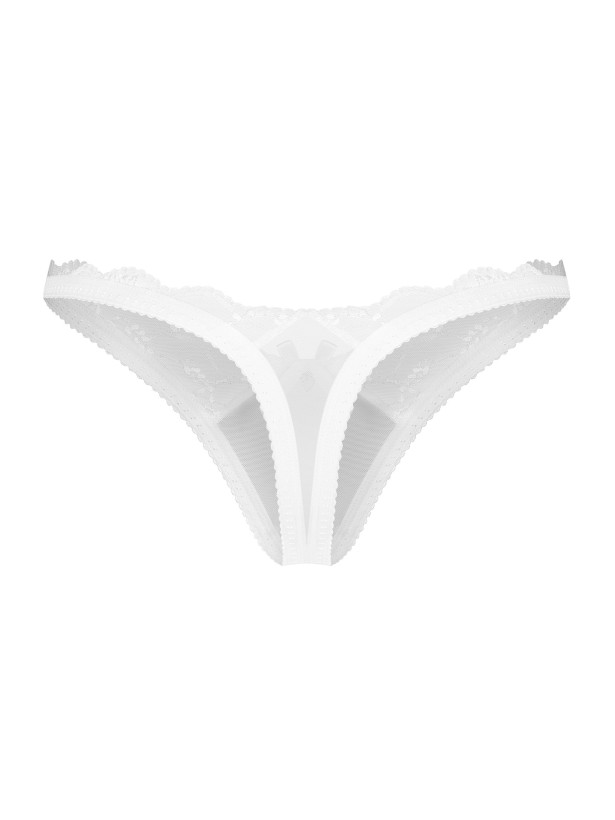 White Semi-Sheer Lace Thong Obsessive Weddya