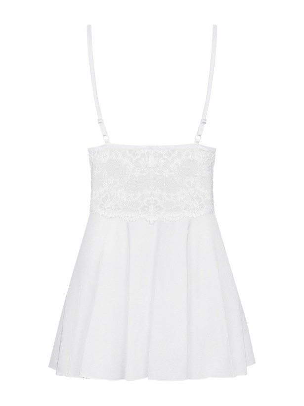 Obsessive 810-BAB-2 Verführerisches Babydoll-Set mit Spitzendekolleté und glattem String