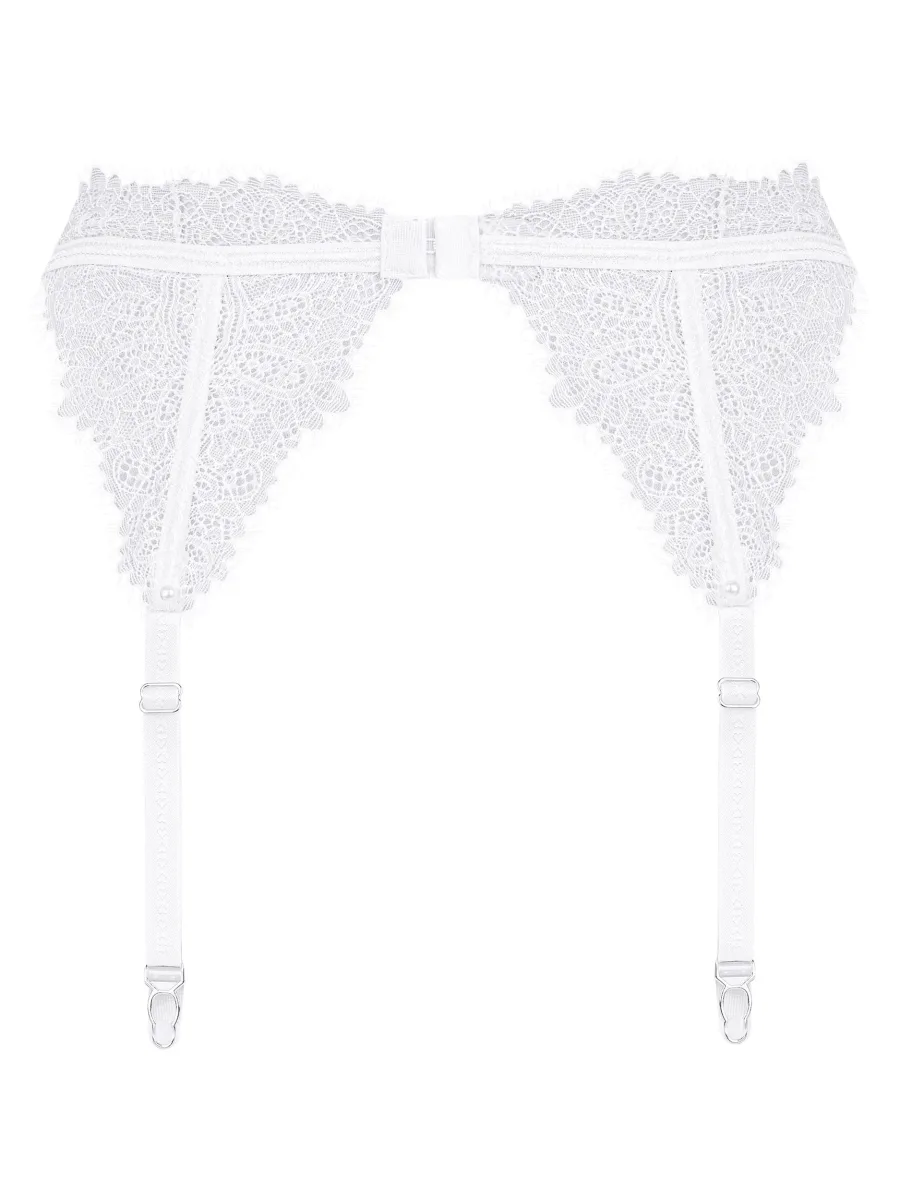 White Garter Belt Obsessive Bianelle — Lace Trim