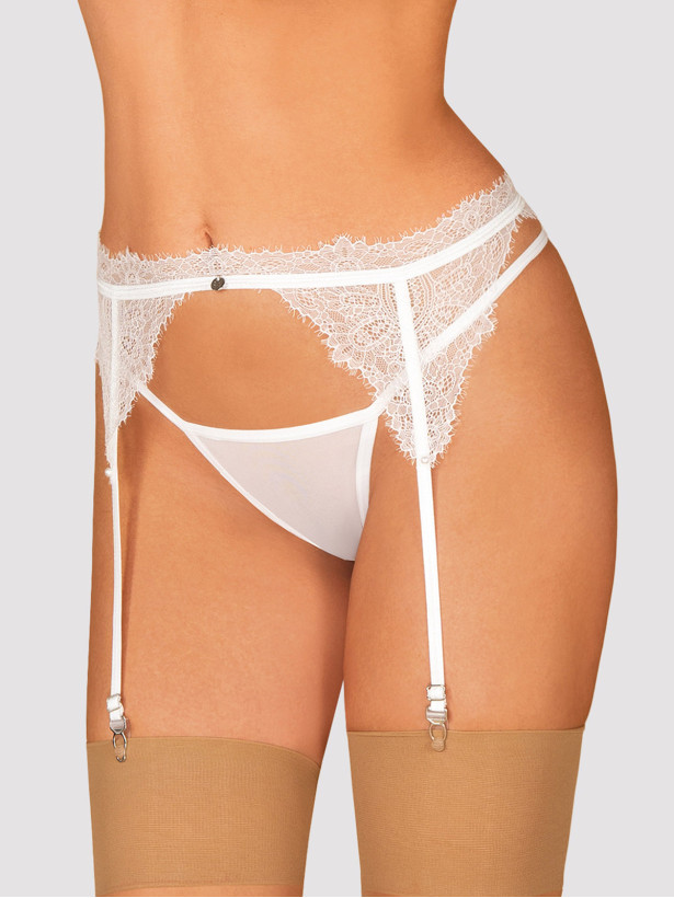 White Garter Belt Obsessive Bianelle — Lace Trim
