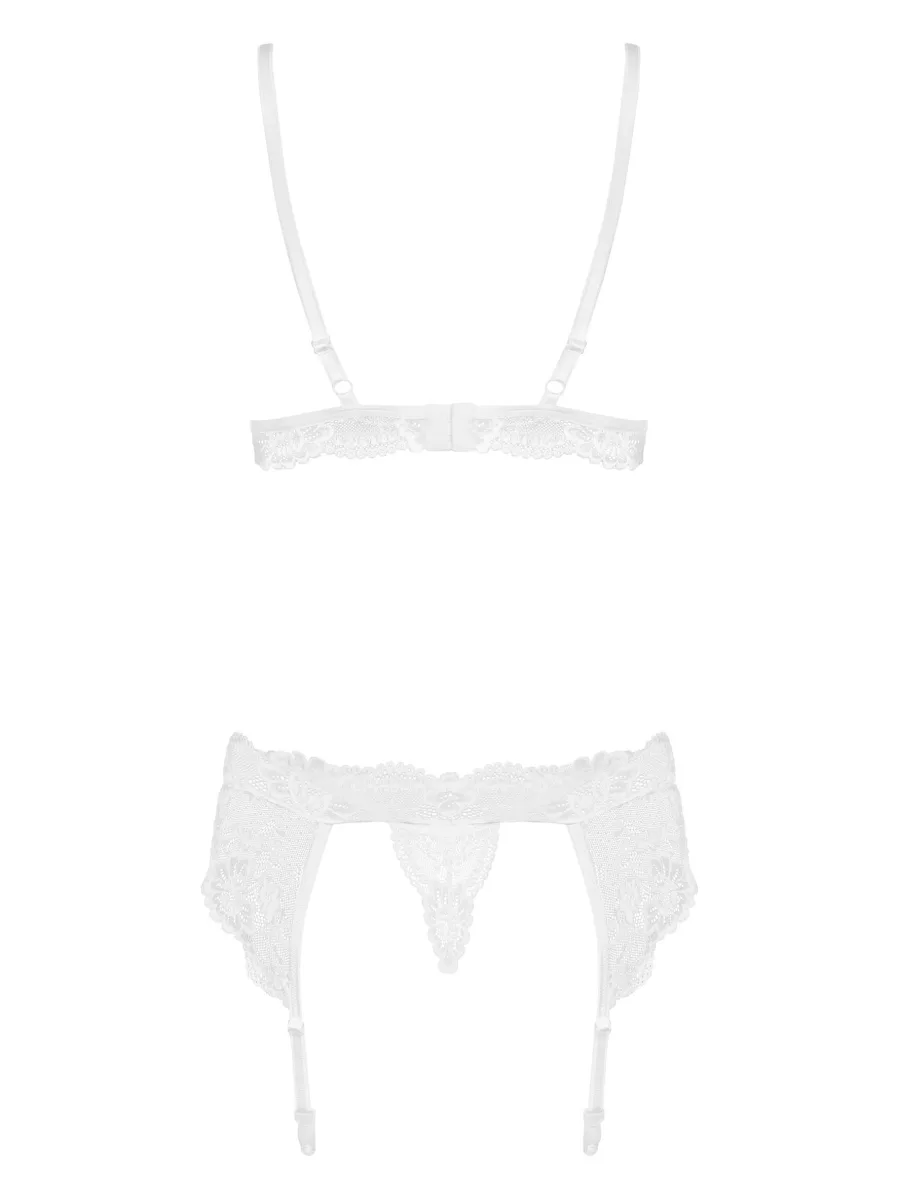 White Lingerie Set Obsessive 810-SEG-2 — Lace Details