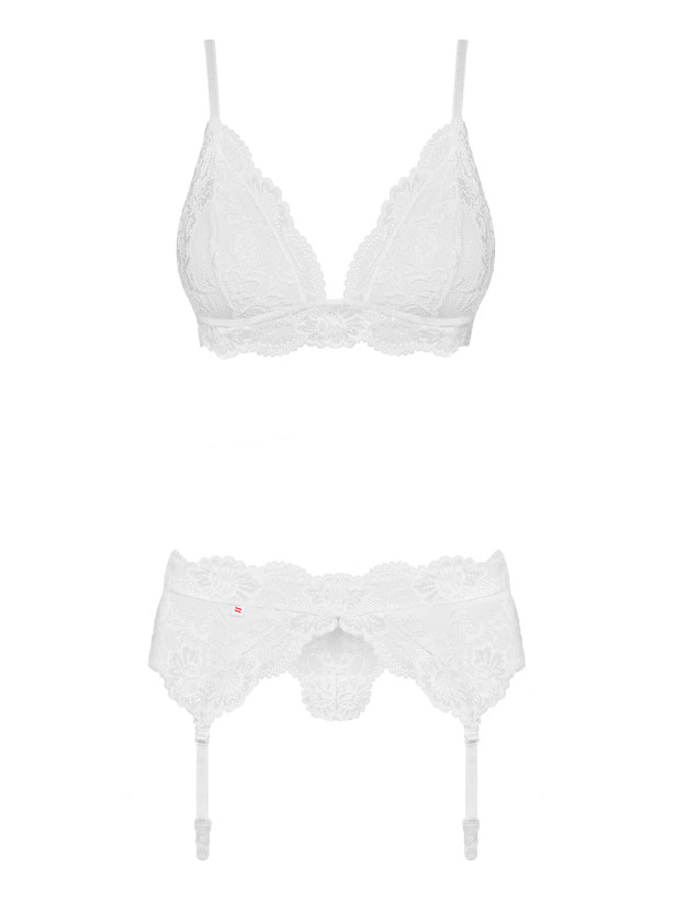 Obsessive 810-SEG-2 Verführerisches Spitzen-Set: BH, Strumpfhalter & String