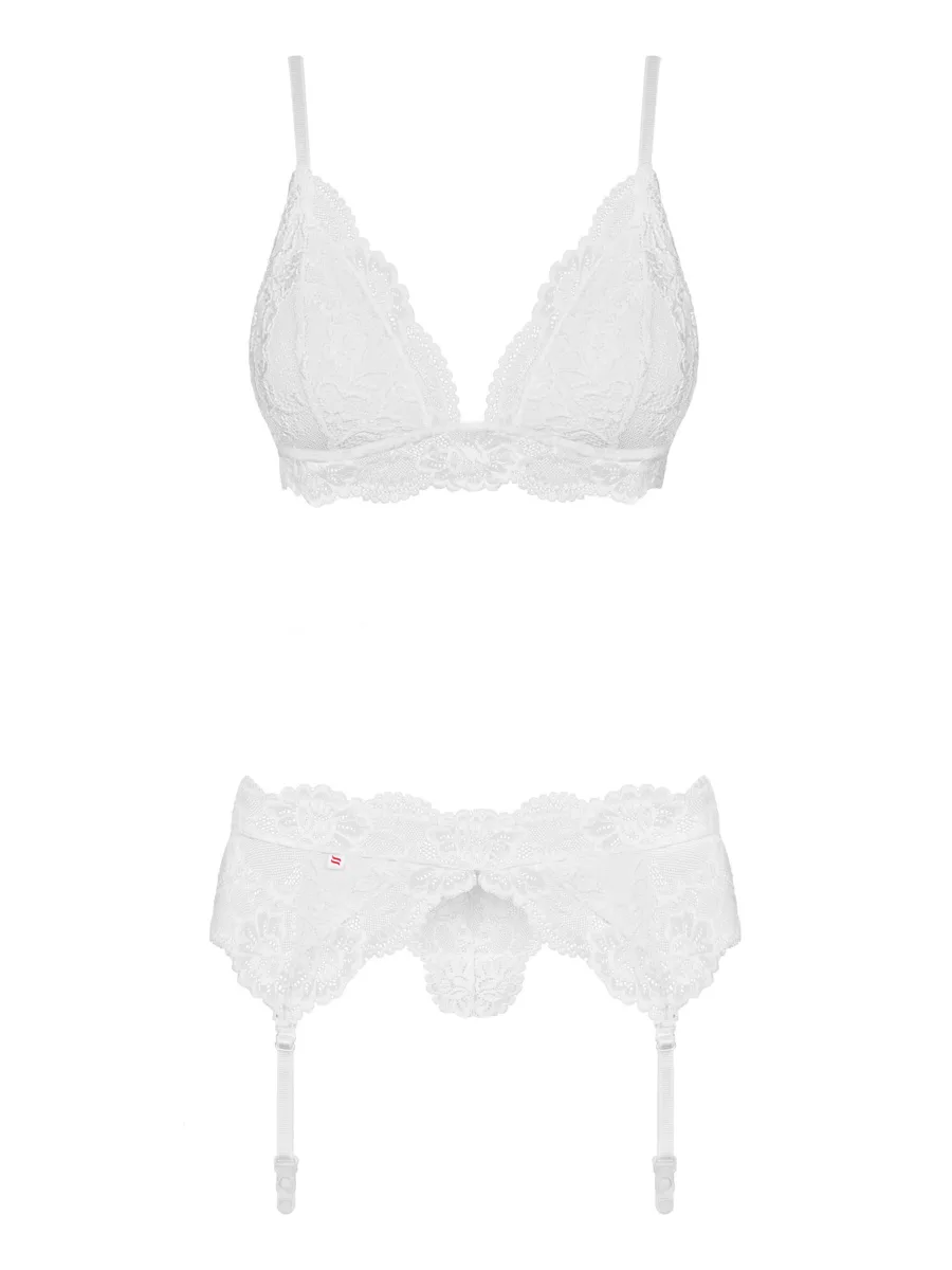 White Lingerie Set Obsessive 810-SEG-2 — Lace Details