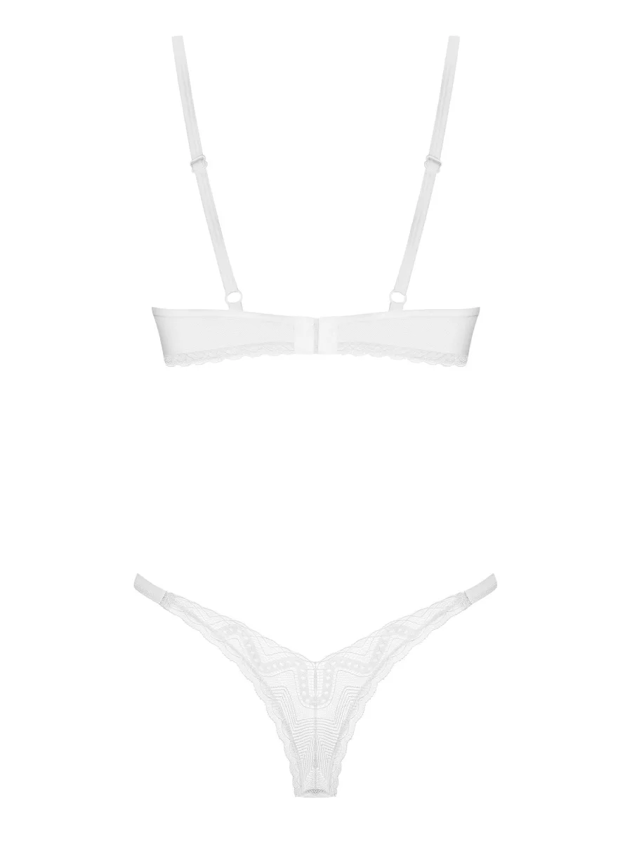 Obsessive Alissium Zartes Weißes Spitzen-BH & Slip-Set