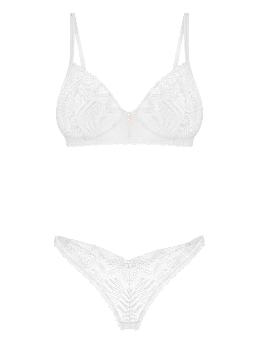 Obsessive Alissium Zartes Weißes Spitzen-BH & Slip-Set