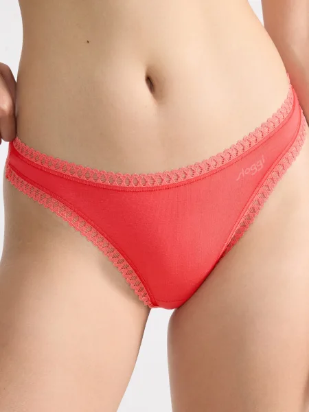 Baumwoll-String Sloggi Go Crush String – Weiche Spitze & Prints