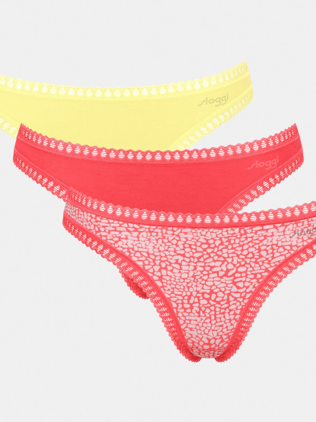 Cotton Thong Panties Sloggi Go Crush String – Soft Lace & Prints