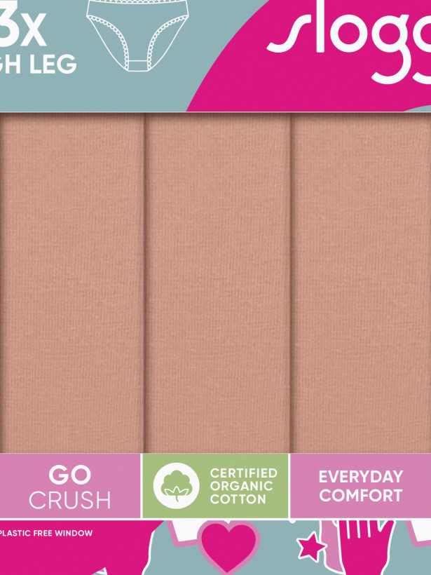 High Leg Briefs Sloggi Go Crush 3-Pack – Organic Cotton Beige