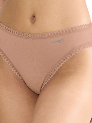 High-Leg Slip Sloggi Go Crush 3er-Pack – Bio-Baumwolle Beige