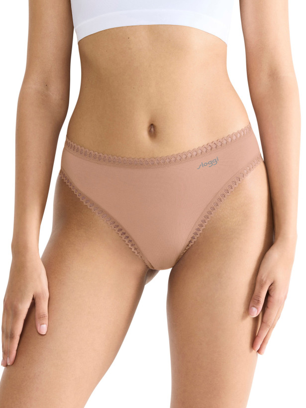 High Leg Briefs Sloggi Go Crush 3-Pack – Organic Cotton Beige