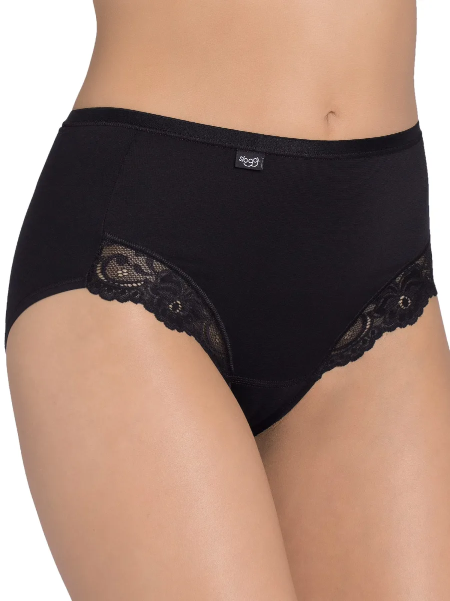 High-Waist Baumwoll-Slip Sloggi Romance Maxi – Langlebige Spitzeneinsätze