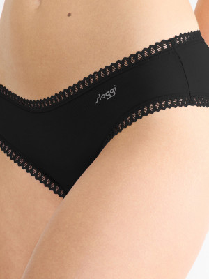 Hipster-Slip Sloggi Go Crush 3er-Pack – Bio-Baumwolle Schwarz