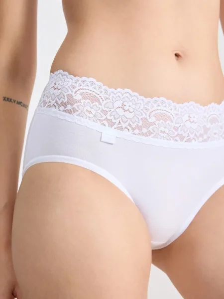 Slip mit Spitzenbund Sloggi Romance Midi – Weiche Supima-Baumwolle