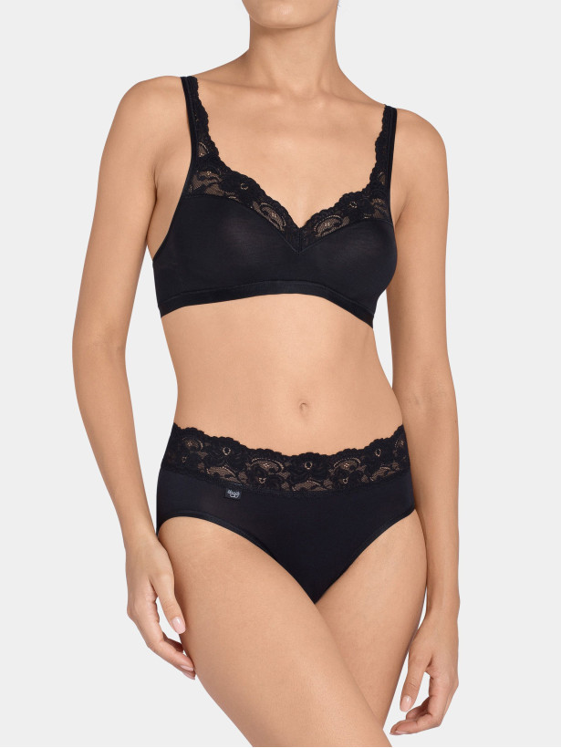 Slip mit Spitzenbund Sloggi Romance Midi – Weiche Supima-Baumwolle