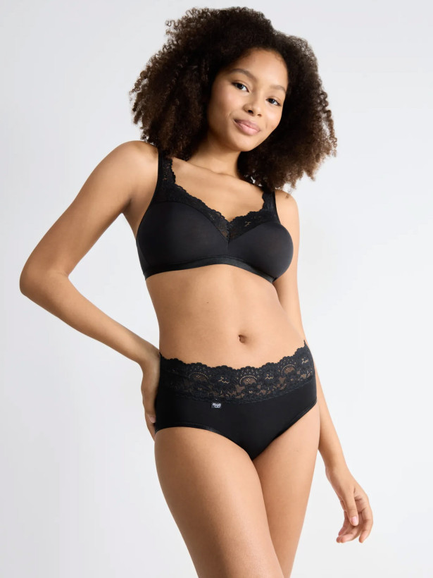 Slip mit Spitzenbund Sloggi Romance Midi – Weiche Supima-Baumwolle