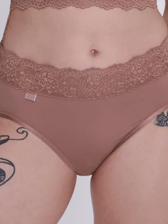 Slip mit Spitzenbund Sloggi Romance Midi – Weicher Baumwoll-Mix