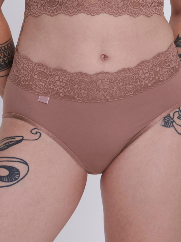 Slip mit Spitzenbund Sloggi Romance Midi – Weicher Baumwoll-Mix