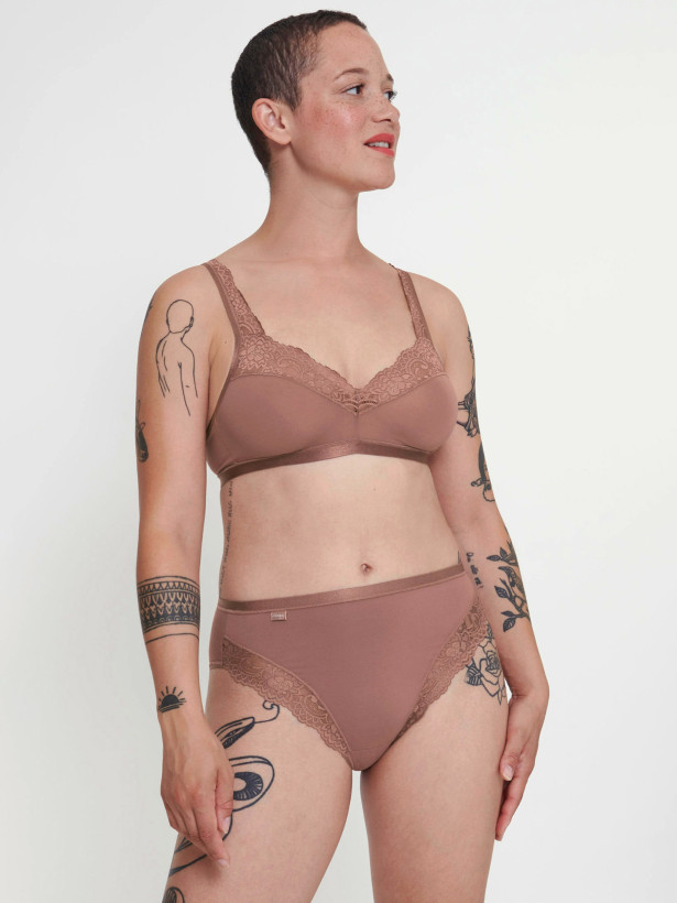 Sloggi Romance Tai Mocca Lace-Trimmed Brief