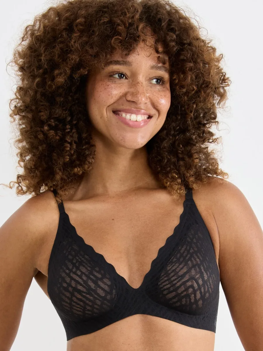 Bügelloses Soft-Bralette Sloggi Zero Feel Bliss – Geklebte grafische Spitze