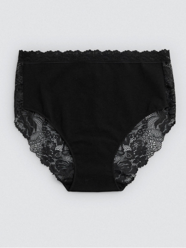 High-Waist Panties Ysabel Mora 19482 – Cotton & Lace Brief