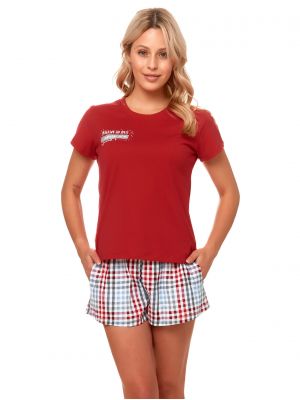 Women's Checked Shorts Cotton Summer Pajama Set Doctor Nap PM4415
