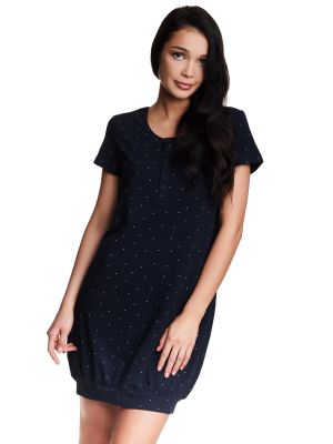 Cotton Home Dress/Nightgown with Button Décolletage Henderson 39216 Zelda