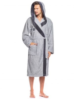Men's Cotton Terry Hooded Robe L&L George