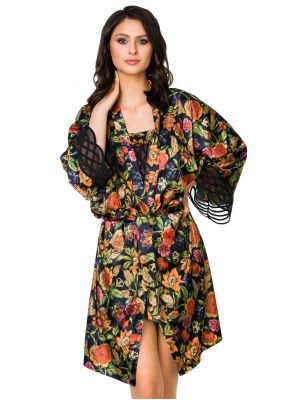 Women's Floral Lace Sleeve Robe Mediolano 20002 Flower