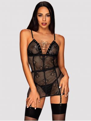 text_img_altSexy Lingerie Set: Chemise with Detachable Garters & Thong Obsessive Basittatext_img_after1