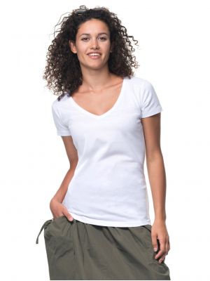 Women's Short Sleeve T-Shirt Promostars 22200 V-neck