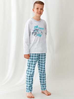 Boy's Pajamas with Checked Pants Taro 2650 Mario